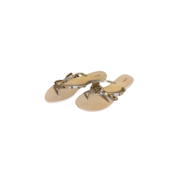Melissa Gold Studded Cream and Silver Jelly Sandals - Women’s Size 10 - Picture 1 of 6